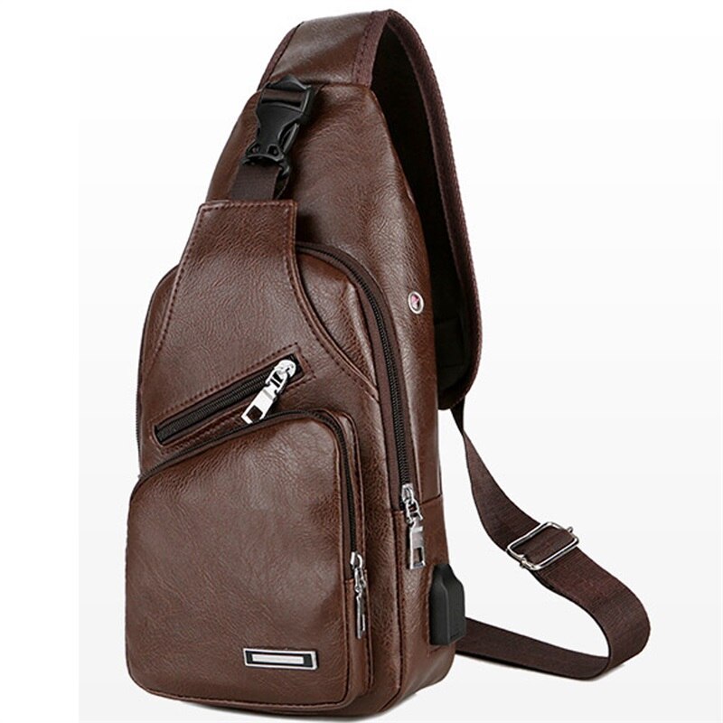 Crossbody Tassen Usb Borst Bag Messenger Bag Lederen Schoudertassen Diagonaal Pakket Back Pack Reizen