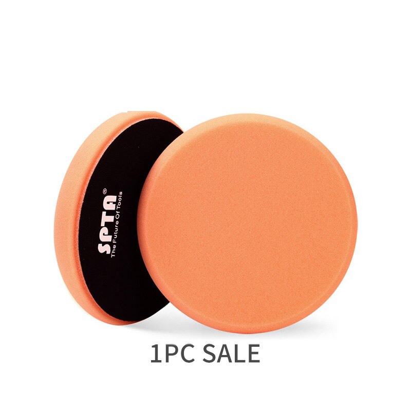 SPTA 6 pouces 150mm éponge tampons de polissage voiture polissage tampon de polissage tampons de polissage voiture cire tampons tampons pour voiture polisseuse rotative: 1Pc Orange Pad (T60)