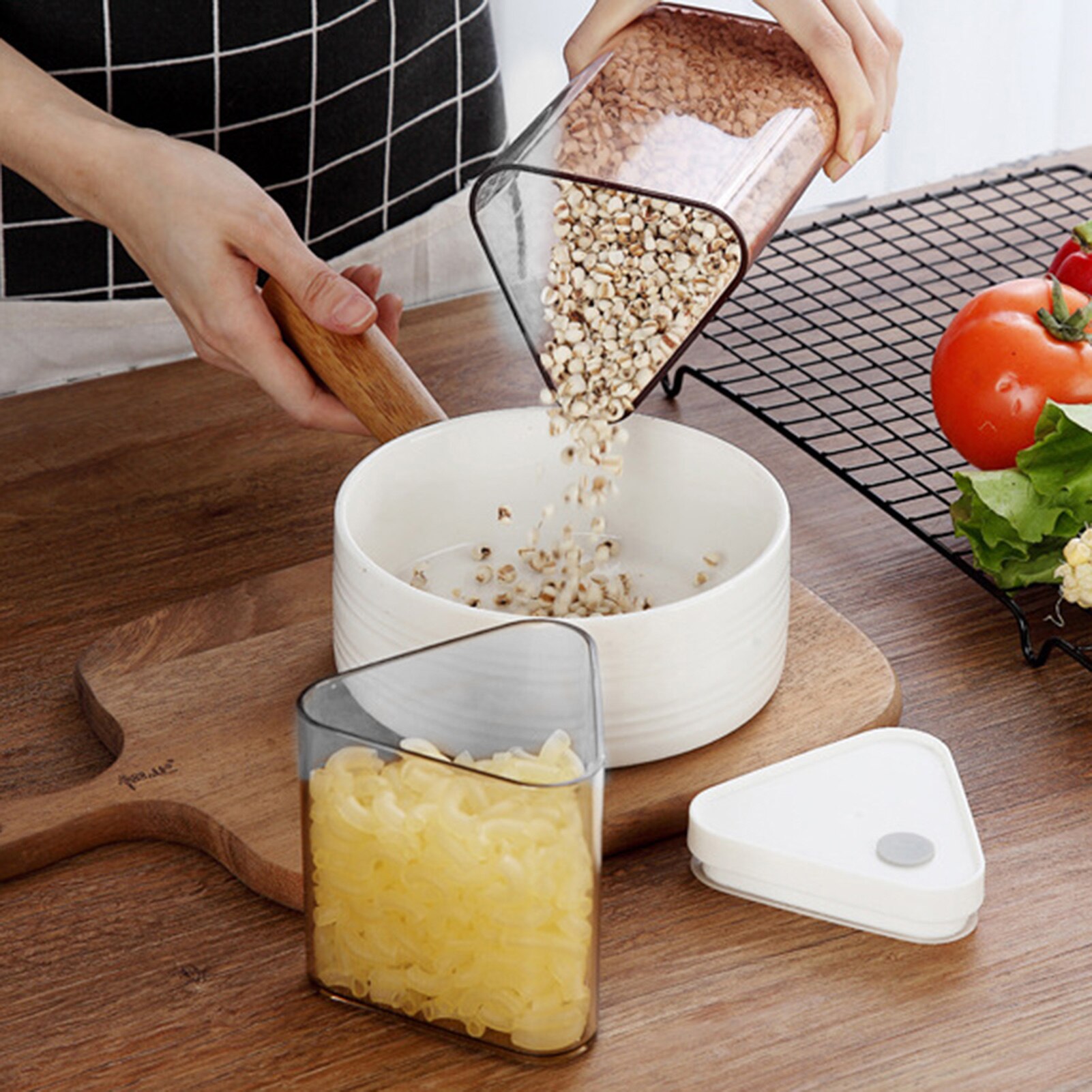 800ml 600ml Transparent Sealed Jar Kitchen Fresh-keeping Box Waterproof Leak-proof Refrigerator Food Container Storage Jar