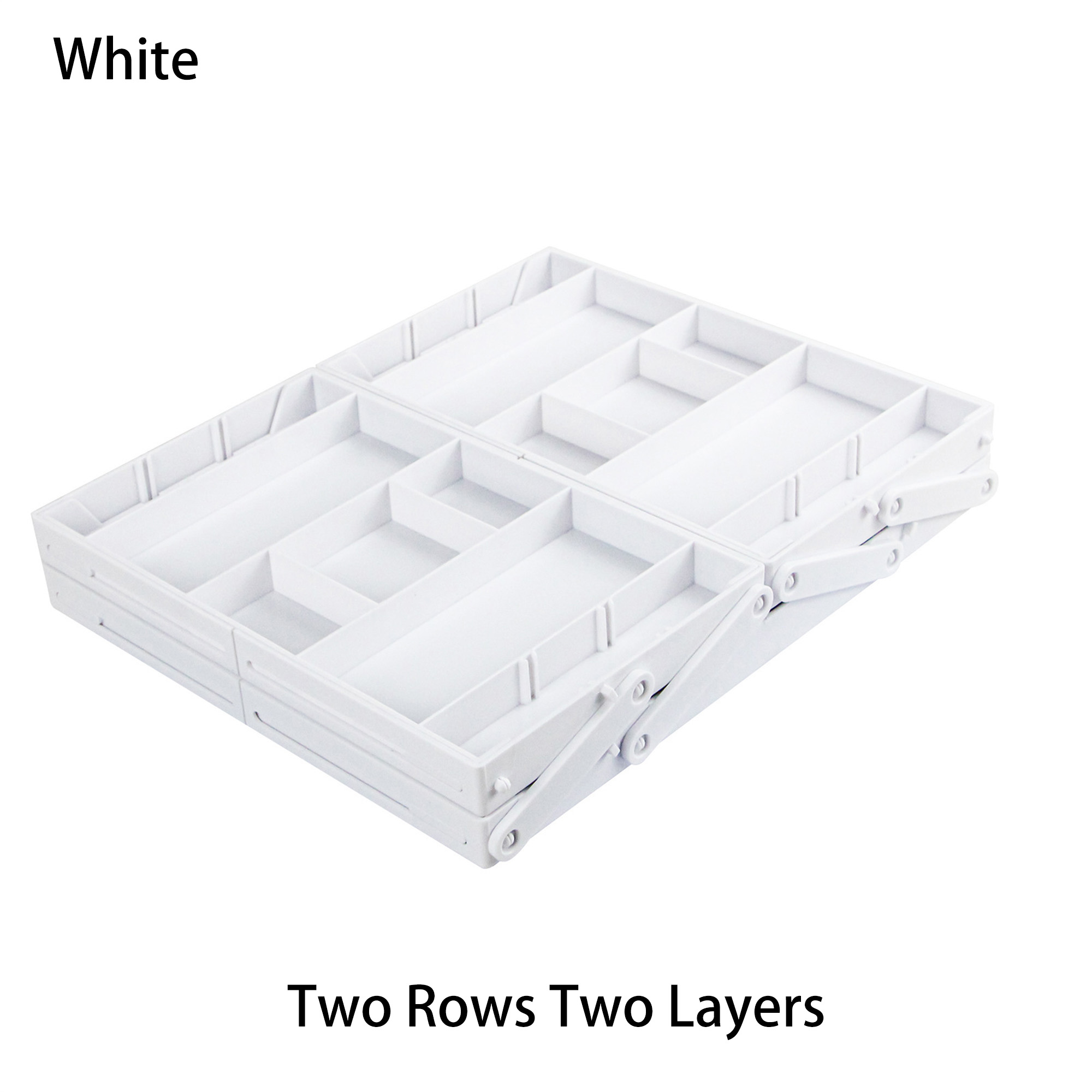 Organizador de cajones de 2/3 niveles, bandejas organizadoras de escritorio expandibles plegables de varios niveles para suministros de oficina, utensilios de cocina: Rojo
