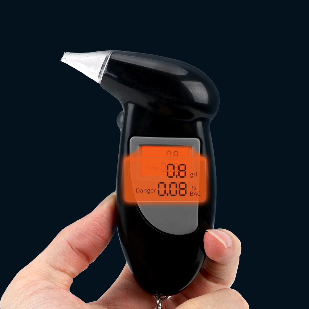 Digitale Alcohol Detector Alcohol Adem Tester Alcohol Tester Handheld Lcd-scherm Backlight Display Blaastest Politie Alcotest