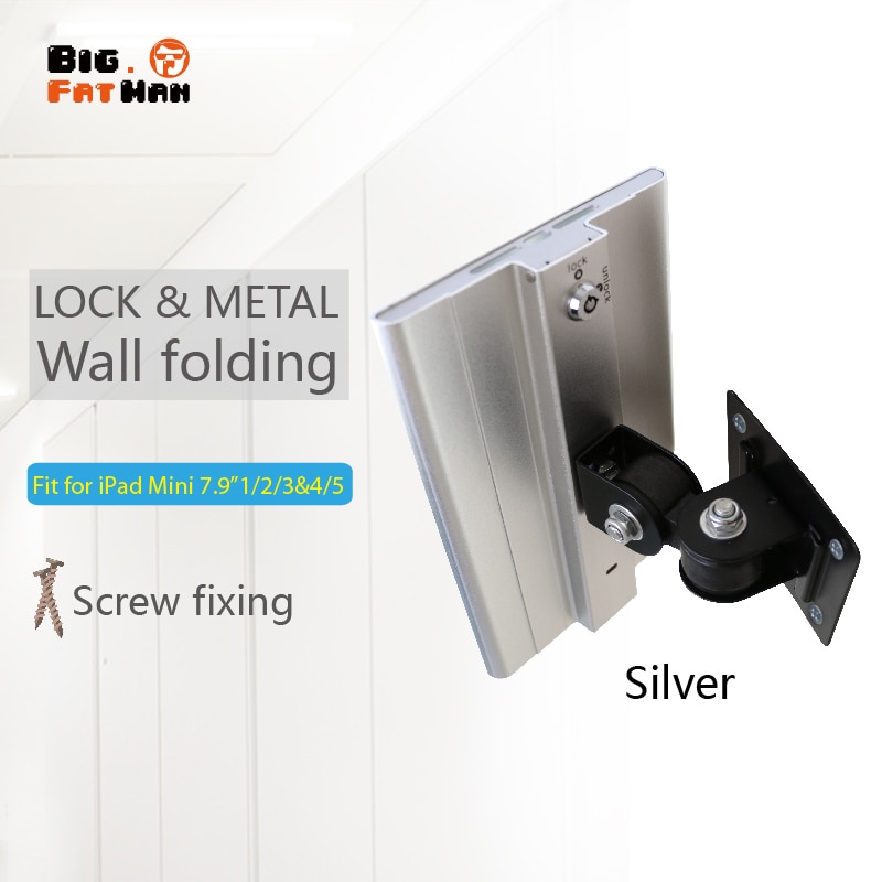 Fit Voor Ipad Mini1 2 3 4 5 Wall Mount Stand Metal Case Display Retail Beugel Tablet Pc Lock Houder ondersteuning Passen De Elke Hoek