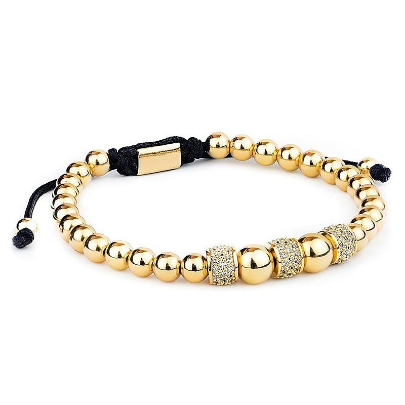 Zircon Hip Hop Gold Bracelets Men Jewelry Cubic Micro Pave CZ Charm Braided Braiding Pulseira Bileklik Erkek Christmas