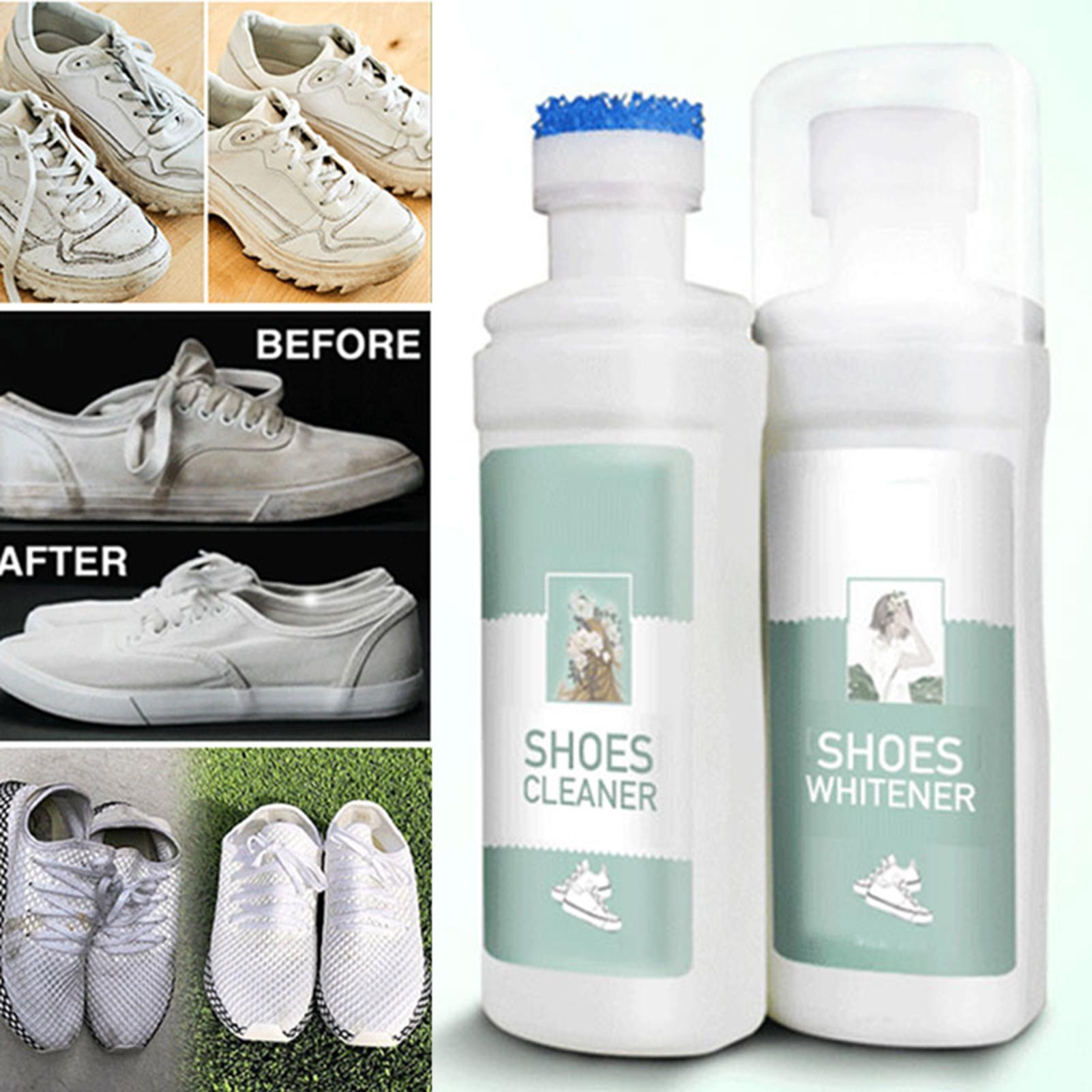 100ml White Shoes Cleaner Agent Whiten Refreshed Polish Cleaning Tool for Casual Leather Shoe Sneakers Dry Cleaning Brush Tool