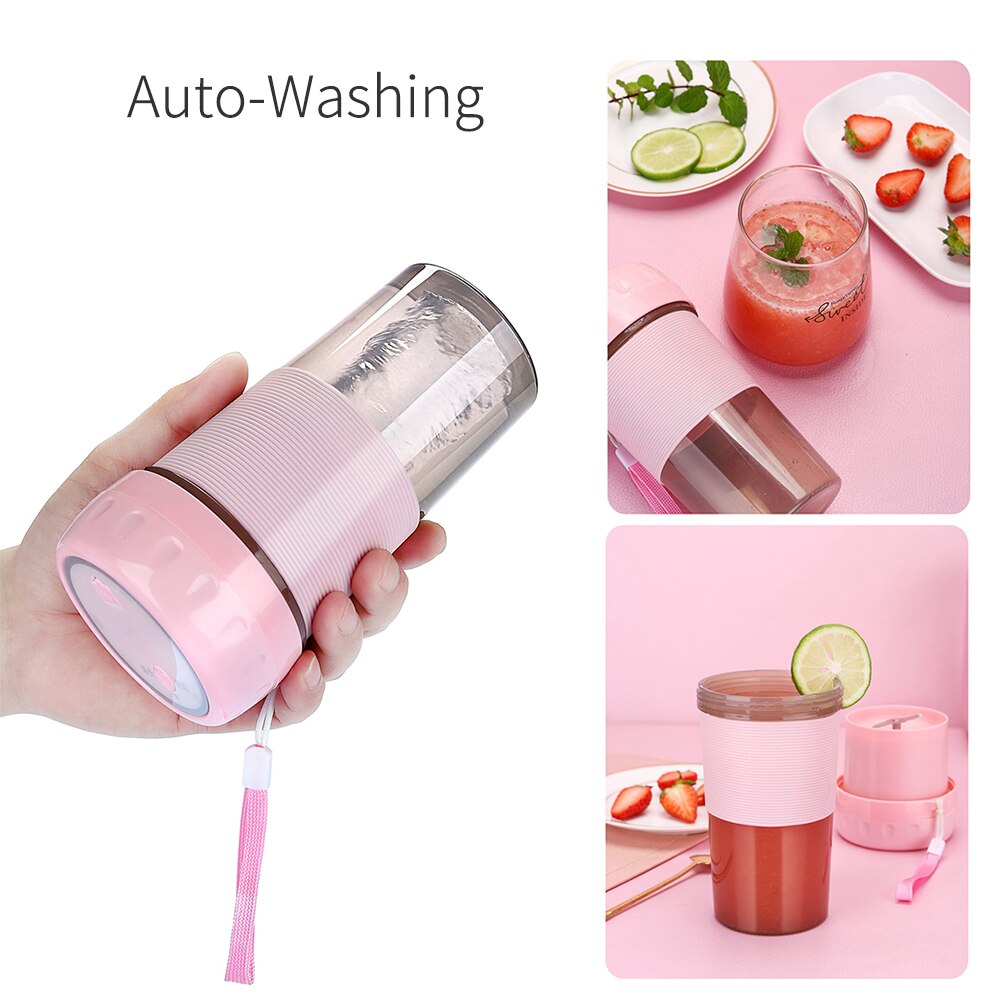 Portable Juicer Cup USB Juicer Cup Blender for Smoothies and Shakes 300ML Fruit Mixing Machine Detachable Cup Rechargeable Tool