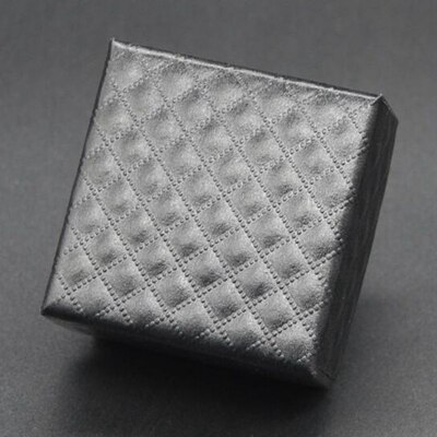 4 kleuren vierkante vorm sieraden doos oorbellen ringen geschenkdozen vierkante doos 5X5X3 cm: Black