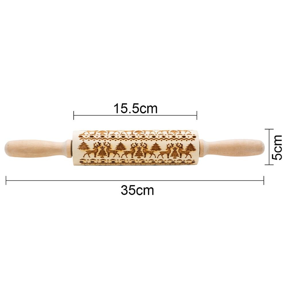 Valentine's Day DIY Christmas Embossing Rolling Pin Various pattern Baking Cookies Biscuit Fondant Cake Dough Engraved Roller: E