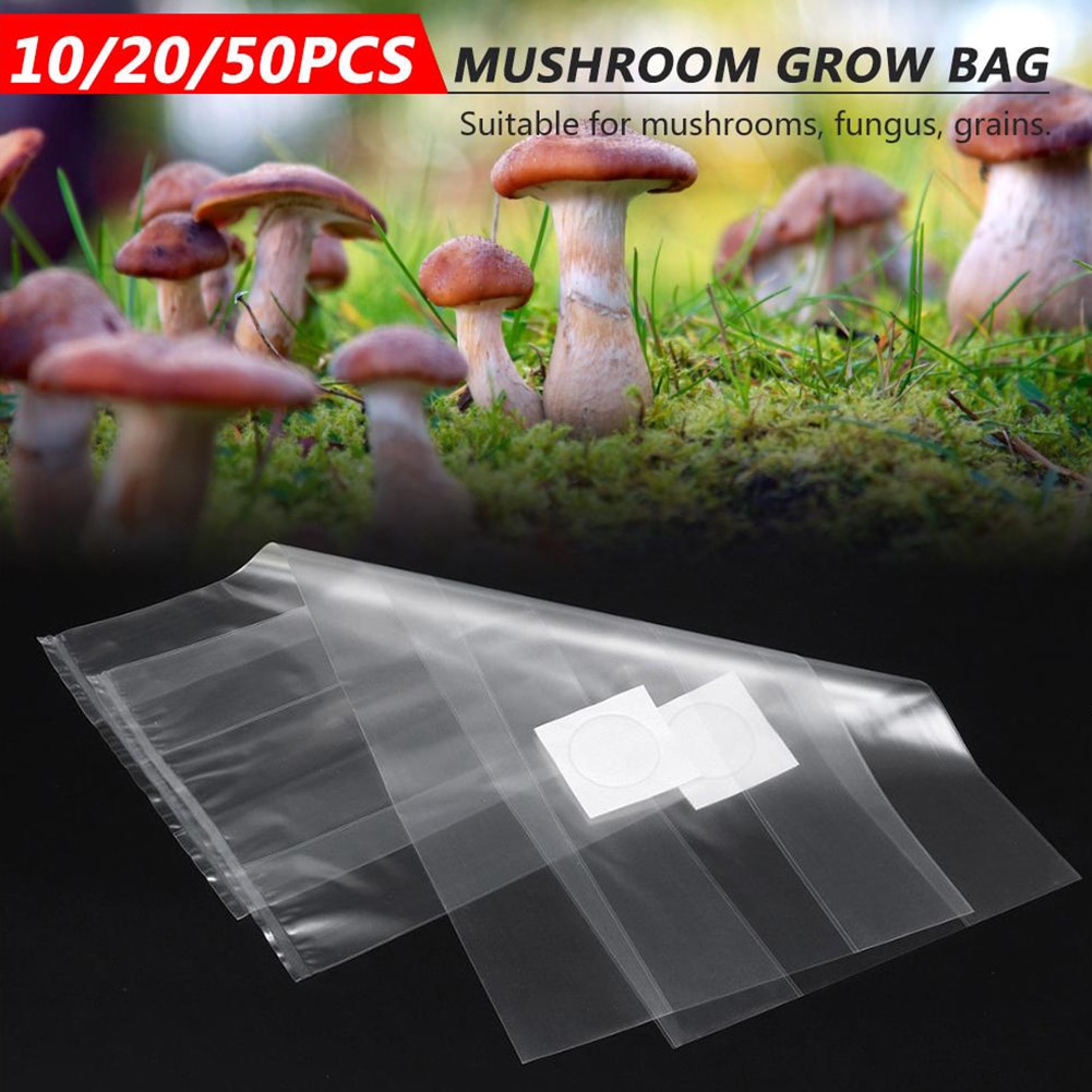 10pcs 20pcs 30pcs Grow Bag Transparent Substrate Mushroom Spawn Farm Sealable Fungus Garden Supplies Food Grade Home Grain