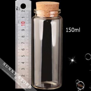 10 stuks/partij 47 x 120 x 33mm 150ml lege glazen flessen met kurk diy transparante glazen potten afsluitbare containers flesjes geurende thee flessen
