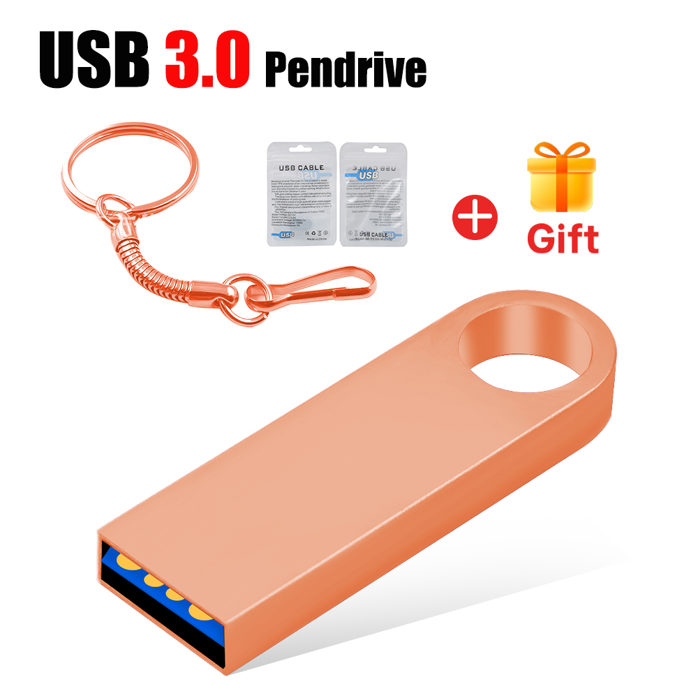 Metal USB 3.0 Flash Drive 128gb 16GB 8GB Flash Disk Pendrive 32gb 64gb USB Flash USB Disk Memory Stick U Disk Gif: GRAY / 32 GB