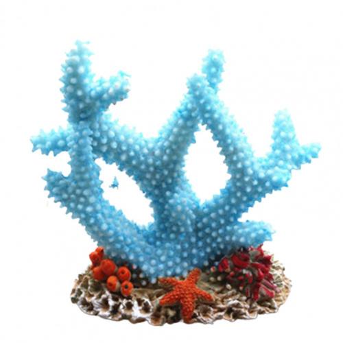 Piedra de Coral Artificial para acuario, ornamento colorido para pecera, Accesorios para tanque: Azul