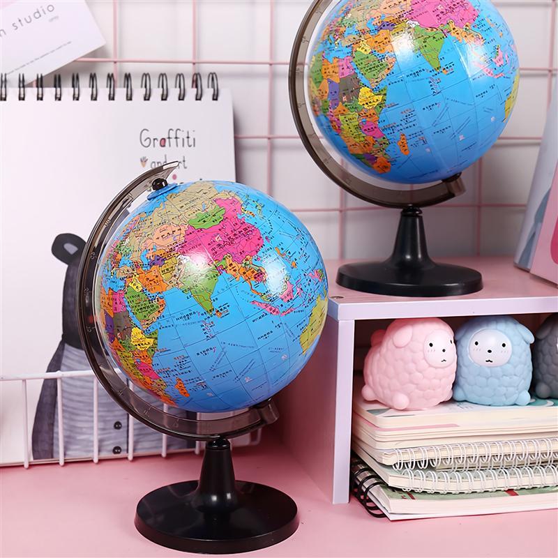 1pc Educational World Globe With Stand Adults Desktop Geographic Globes Research On High Definition Standard Geography Teaching