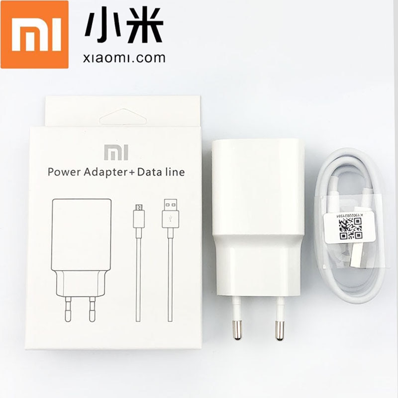 Original xiaomi mi 2 fast charger Charging Power adapter eu micro data cable for Mi A2 Lite Redmi 5A 6A 4A 6 Pro Note 5 4x 3 S2