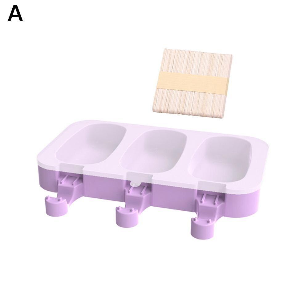 Moule à glace en silicone pour bâtonnets de glace, moules à glace recouverts, moules à glace pour enfants,  x8 moules en 7, 50 bâtonnets faits à la main, glace en bois  m0 l 2: Ovale