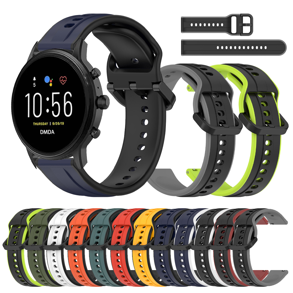 20mm 22mm sport silikonrem til fossil-rem gen 6 5 5e/ lte/carlyle/garret hr til huawei se  gt 3 2 armbånd tilbehørsbelte