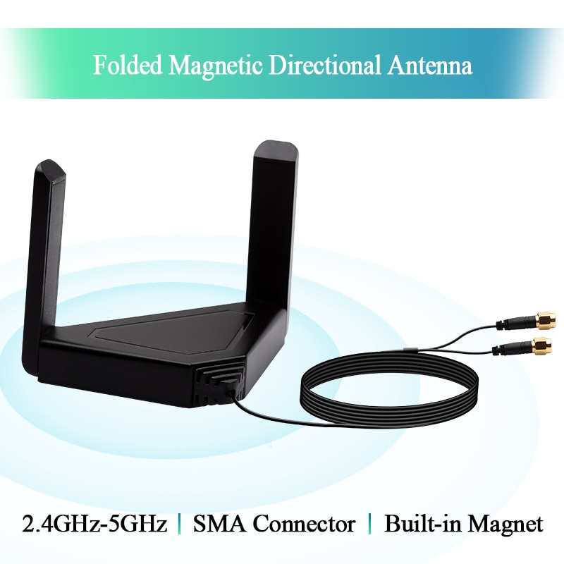 Antena externa de banda dupla sem fio para o desktop portátil 120 cm antenas managetic para intel ax200 9260ngw cartão pcie wifi adaptador