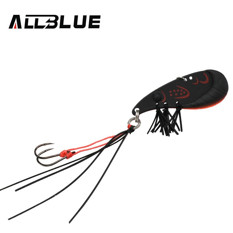 ALLBLUE Crazy Shrimp 7g 14g Metal VIB Sinking Blade Spoon Fishing Lure Bass Artificial Bait With Jig Assist Hook Rubber Skirt: Coror F / 40mm 7g