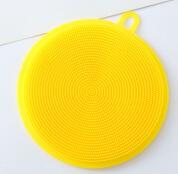 Esponja de silicona antibacteriana para platos, cepillo de limpieza para frutas y verduras, soporte para ollas, 1 unidad, 0794: YELLOW