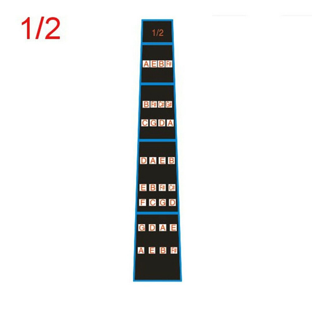 1/8-4/4 Practice Beginners Violin Fiddle Educational Finger Guide Fingerboard Sticker Label Intonation Chart Music Tools Fretboa: 5