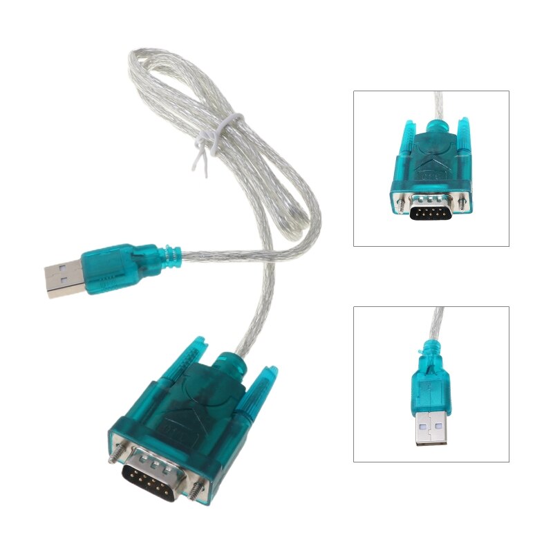 Zwart Usb Naar RS232 RS-232(DB9) Seriële Kabel Standaard Adapter Converter Voor Pc