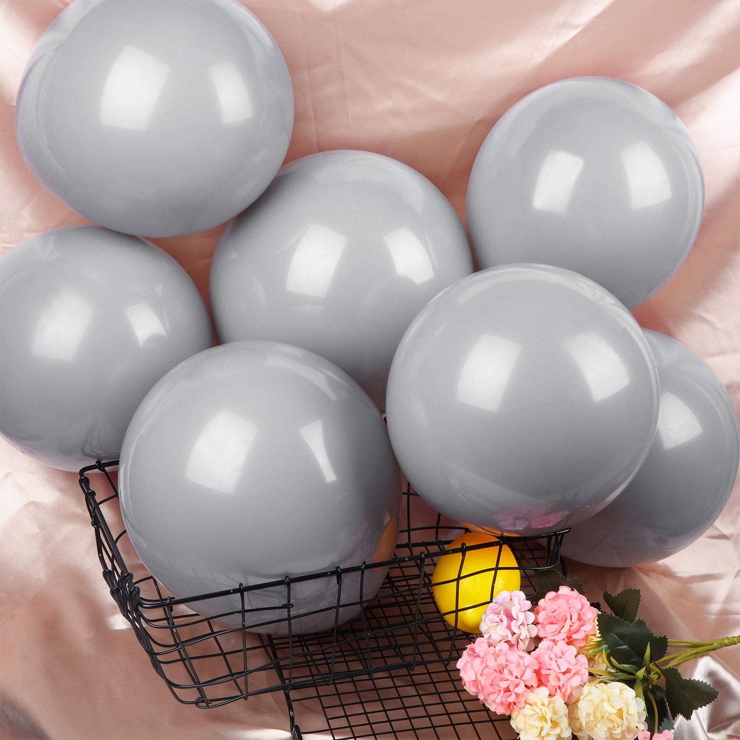 Globos grises de látex para boda, suministros de decoración para de cumpleaños, 5/10/12/18/36 pulgadas