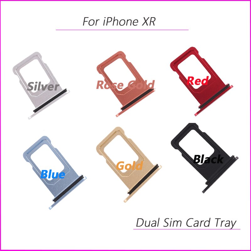 Dual Nano SIM Card Tray Holder For iPhone XR SIM Card Holder Adapter Socket for iphone xr Replacement