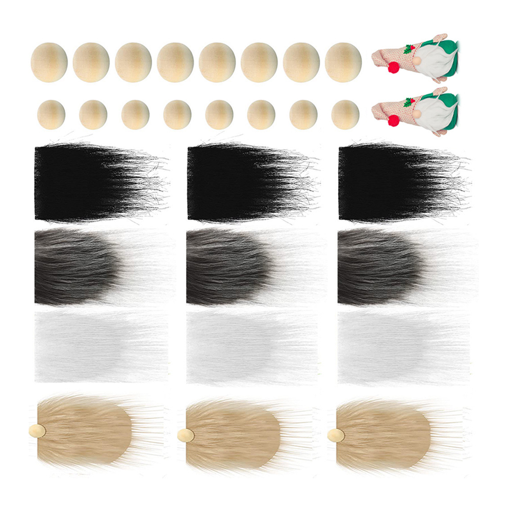 1 set of Pre-Cut Gnome Beard Costume Beard Faux Fur Dwarf Beard with Wood Beads