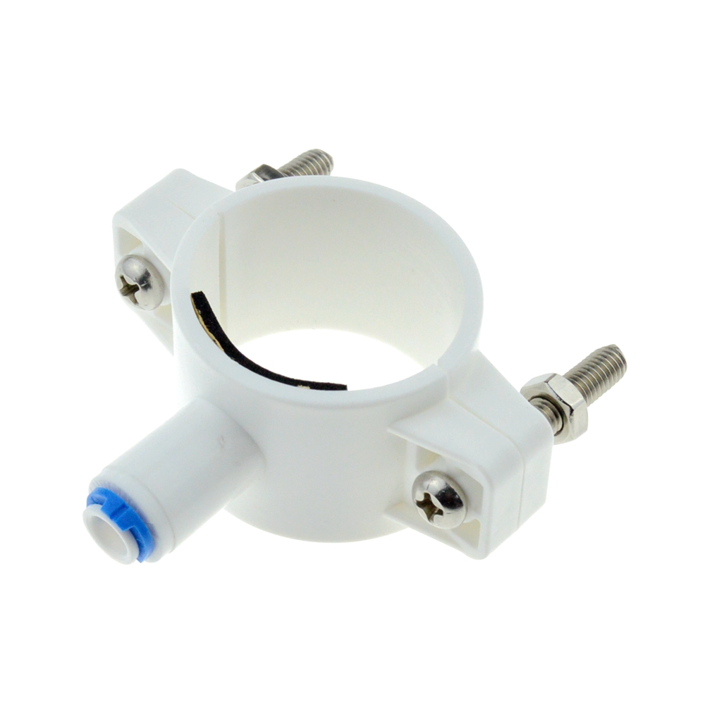 RO Water 40mm Drain Waste Water Pipe Clamp Saddle Valve Clips 1/4" OD Hose Quick Connection Reverse Osmosis Aquarium System