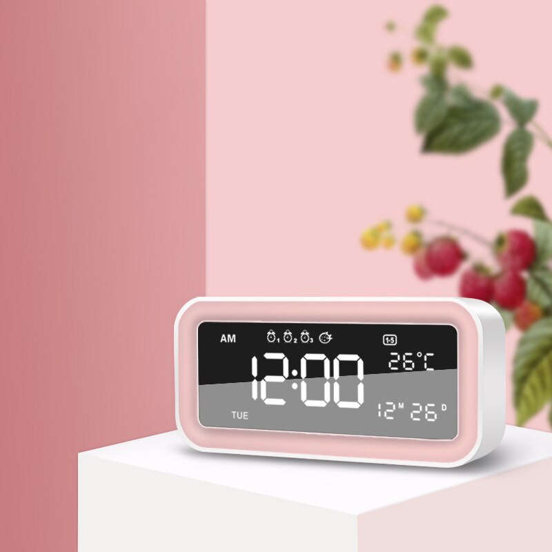 Dual USB Charging Smart Digital Alarm Clock With Dimmable Led Light Music Snooze Function Radio Alarm Clock