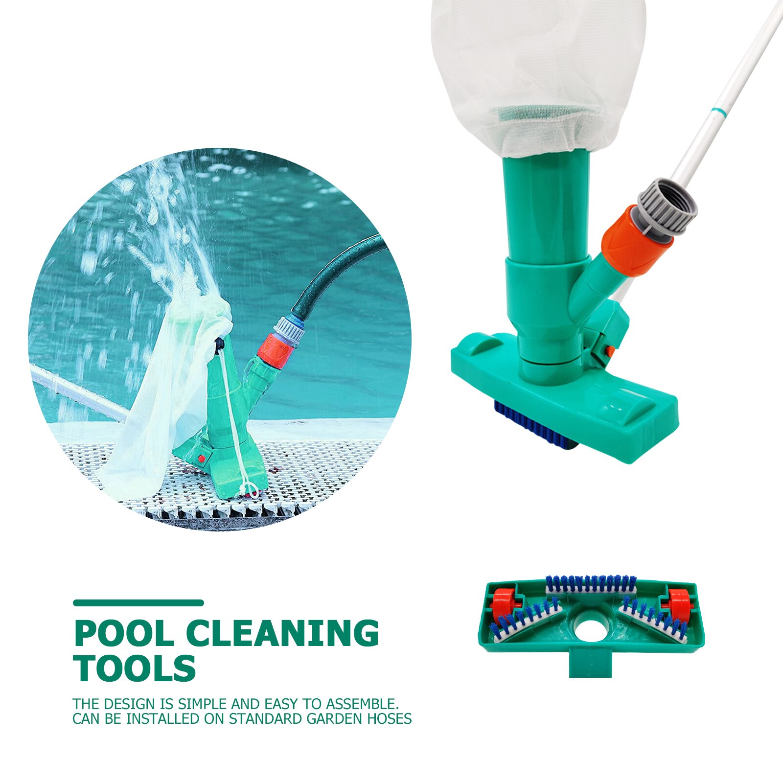 Mini Jet Swimming Pool Vacuum Cleaner Floating Objects Pool Cleaning Tool Suction Head Pond Fountain Vacuum Cleaner Brush Mesh