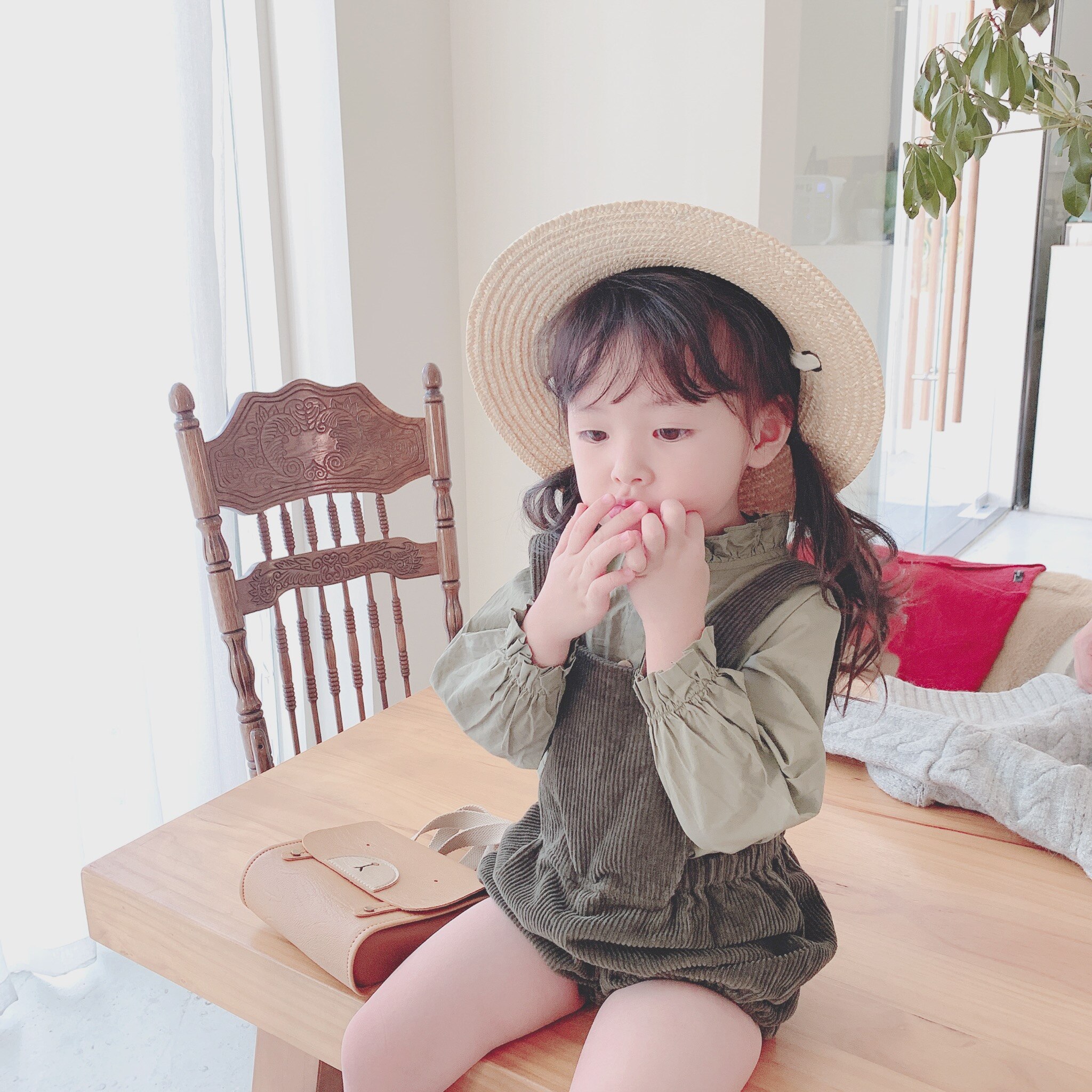 Hop flambant neuf automne hiver enfants salopette Gor garçons filles mignon velours côtelé pantalon bébé enfant vêtements