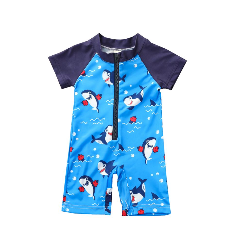 Maillot de bain à la pour bébés garçons et filles, motif requin, dessin animé, ensemble deux pièces