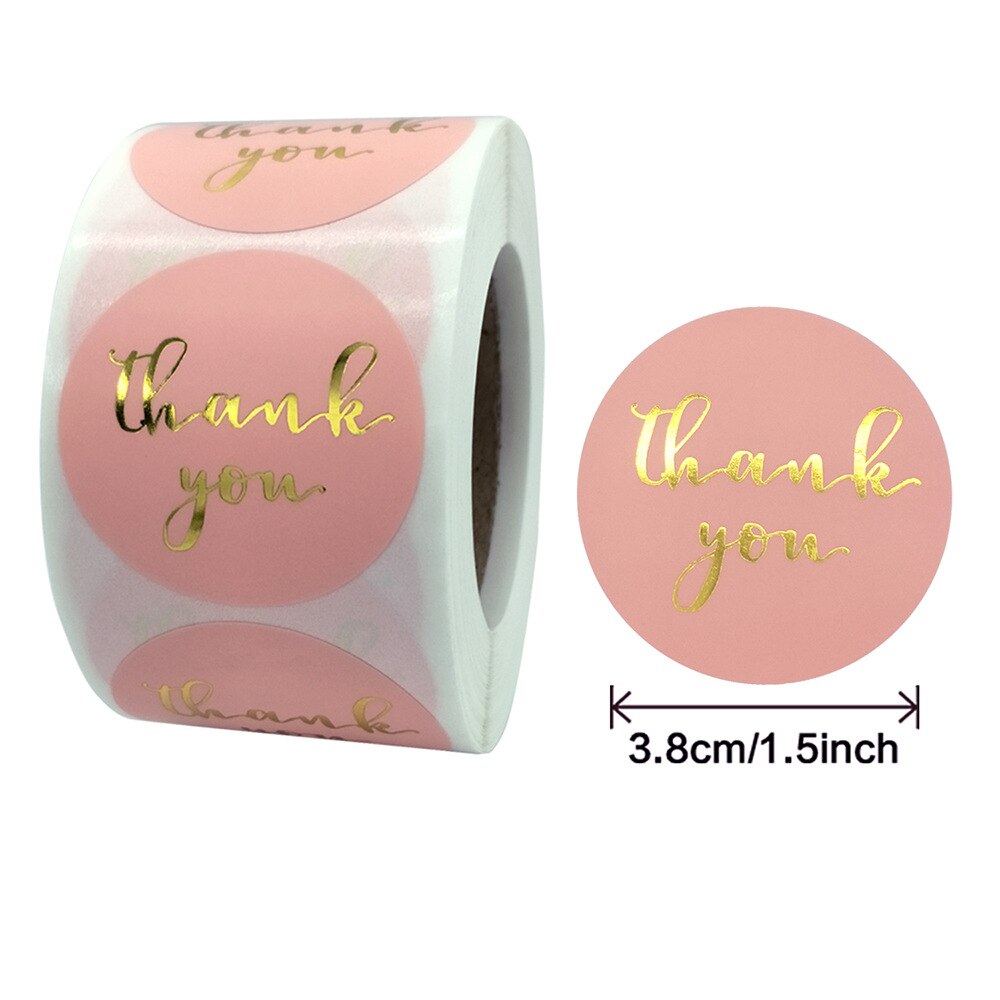 500pcs Thank You Stickers Seal Labels For Envelope Sealing Paper Labels Stickers Stationery Supply Packaging Card Box DIY: Pink Style 03