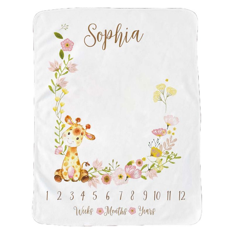 Baby Monthly Record Growth Milestone Blanket Animal Pattern Photography Props Q1FE: 3