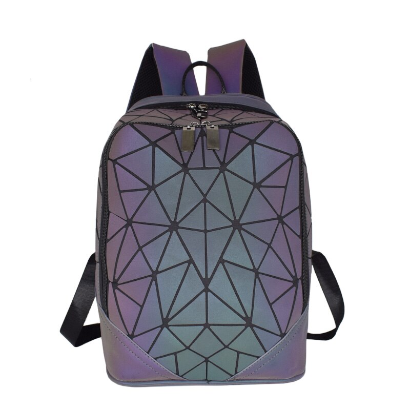 Nowy świetlny kobiety plecak 3 sztuk zestaw mężczyźni plecaki na laptopa student szkoła torby holograficzne torebka geometria Bagpack torba Mochila: Backpack