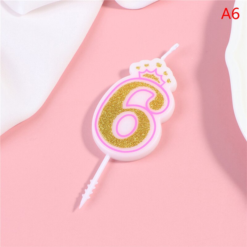 0-9 Nummer Verjaardag Kroon Kaarsen Leeftijd 0-9 Kind Verjaardag Feestartikelen Kaars Decoratie Cake Kaarsen: 6