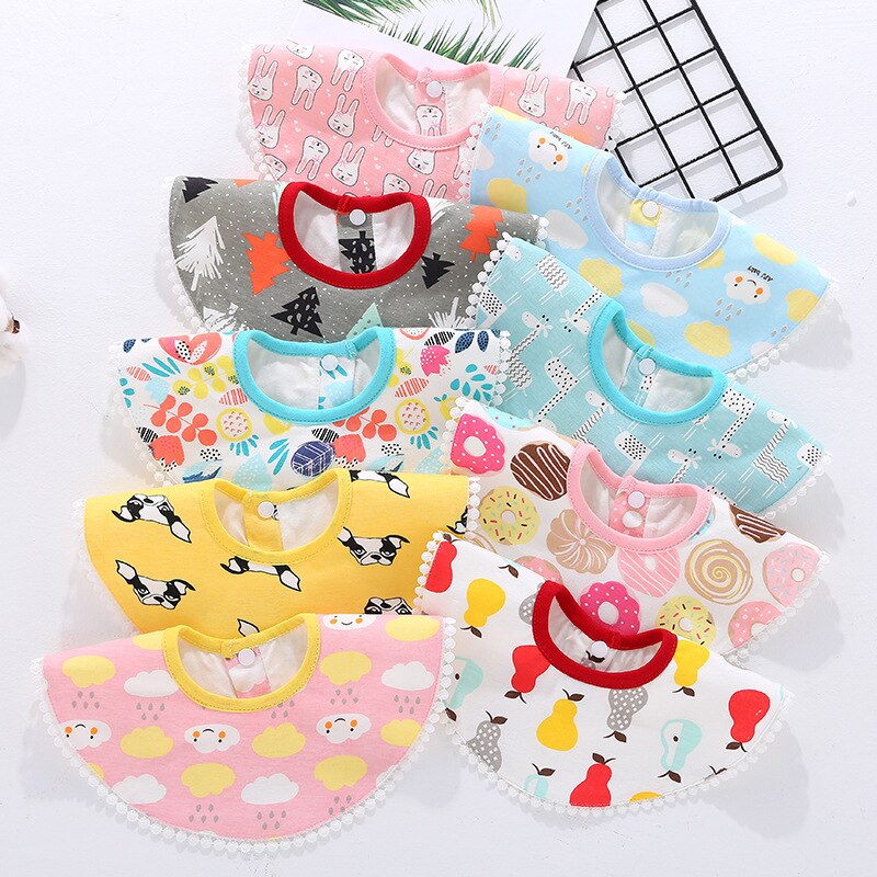 360 grad Rotierenden Spitze Lätzchen Karikatur Blume Runde Baby Bandana Lätzchen Baumwolle Baby Speichel Handtuch Neugeborenen Jungen Mädchen Lätzchen Baby schal