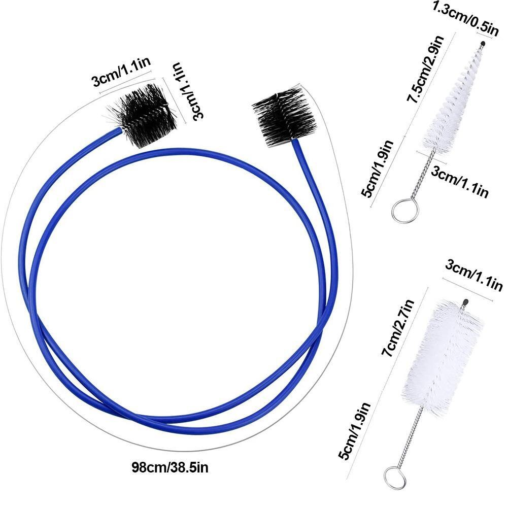 Kit de nettoyage pour trompette Trombone, buse à bulles en laiton, Valve, brosse, tige, accessoires pour instruments de musique, 3 pièces/ensemble