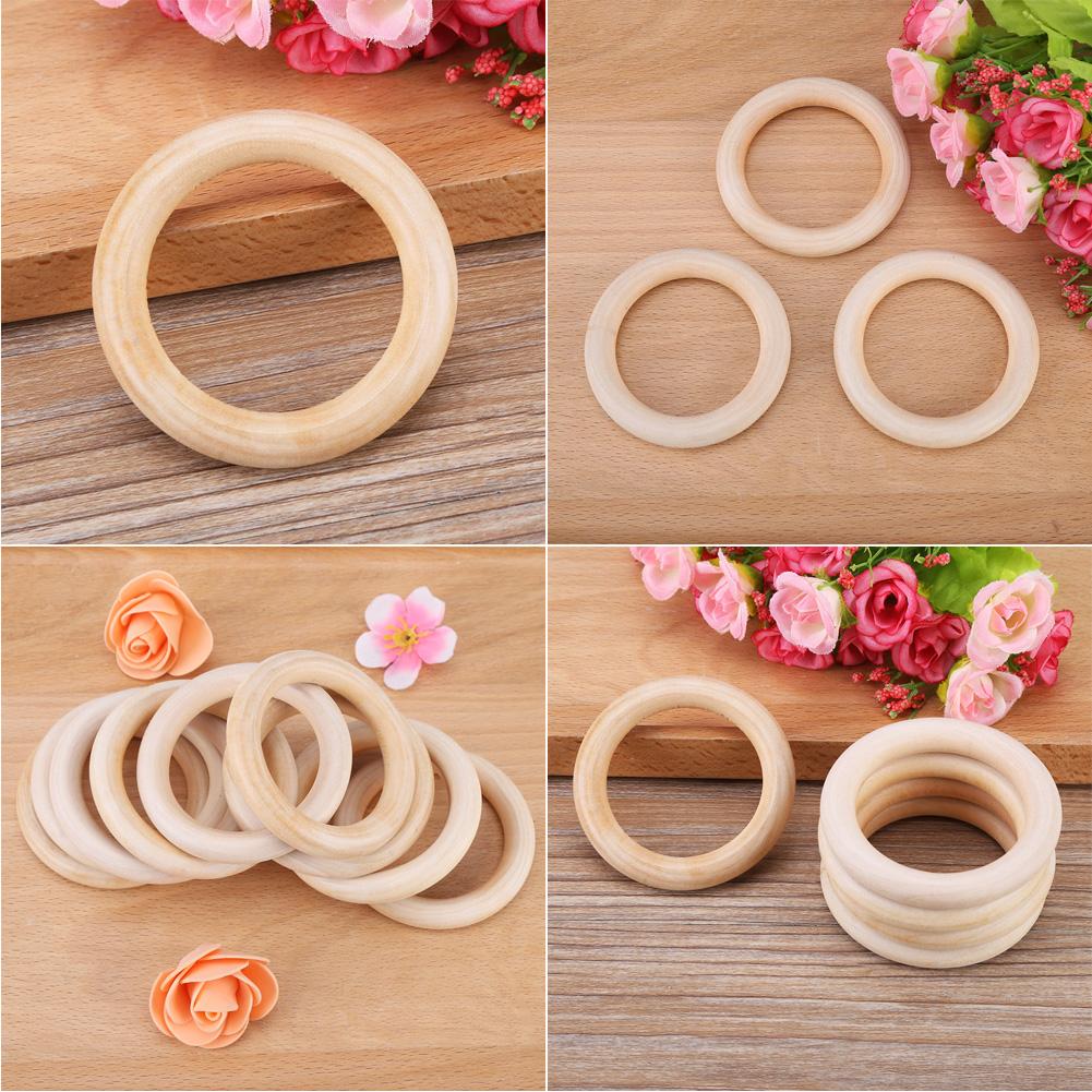 ESTINK 10 stücke 70mm Baby Zahnen Ringe DIY Handwerk Sicherheit Holz Armband Halskette Säuglings Natürlichen Holz Zahnen Ring Beißring spielzeug