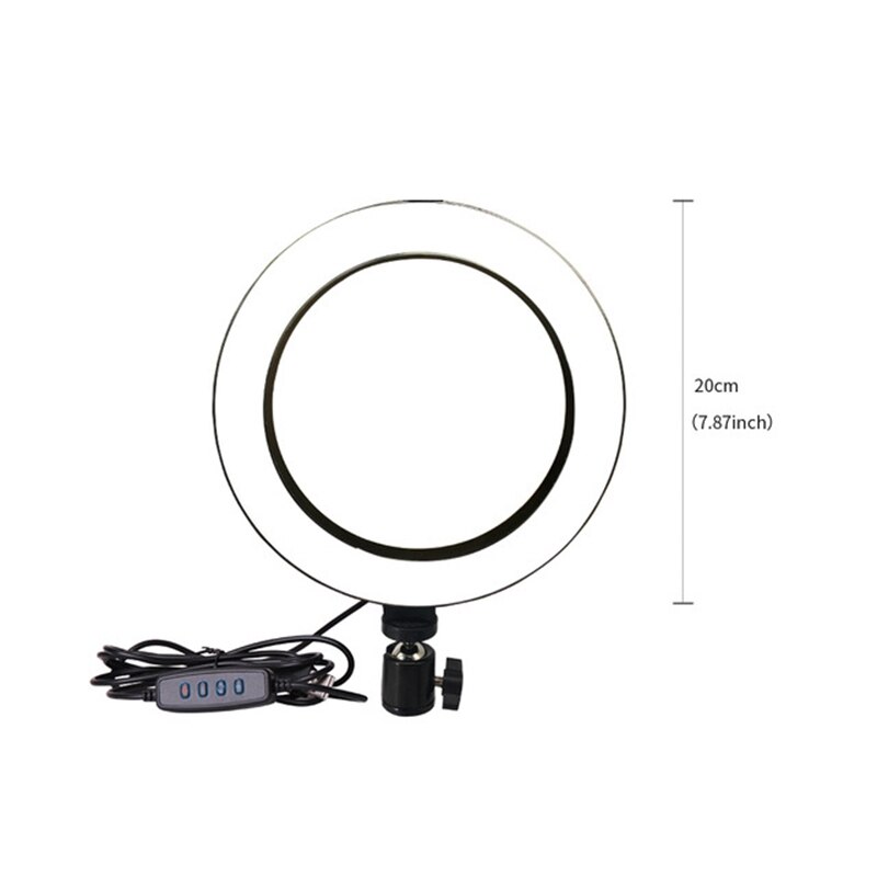 6/8/10 "support de lumière annulaire Photo Studio lampe ronde LED Photo Dimmable photographie Selfie anneau lumière de remplissage avec trépied: 20cm