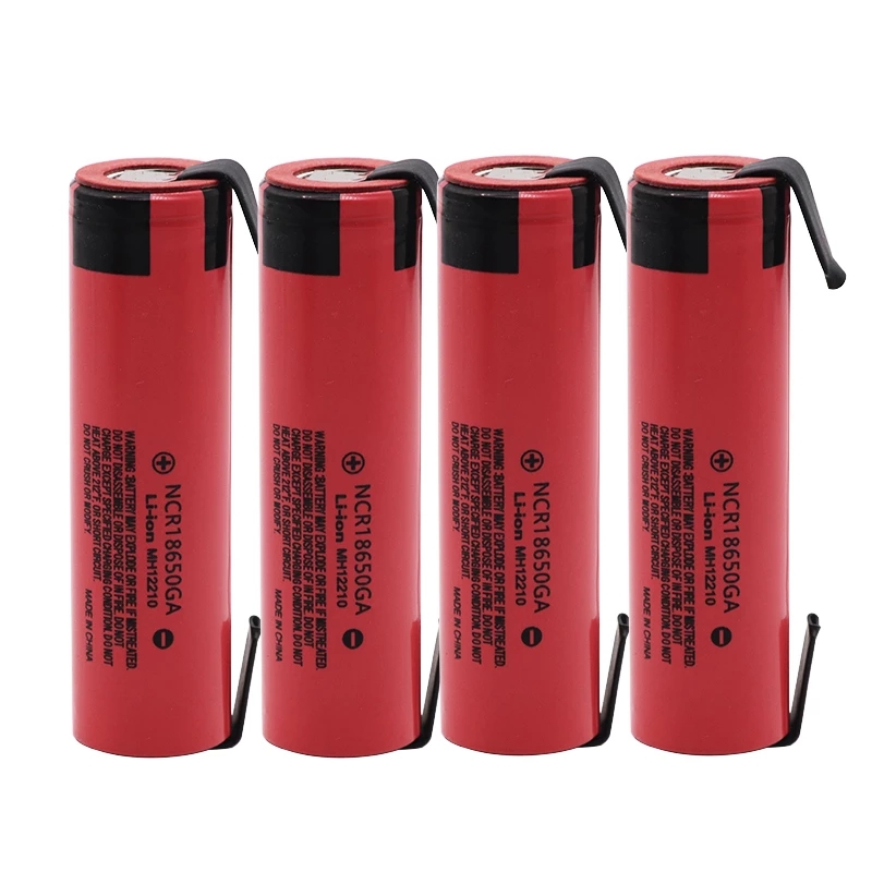 NCR 18650GA 20A discharge 3.7V 3500mAh 18650 Battery rechargeable battery for toy flashlight flat-top lithium battery+Nickel