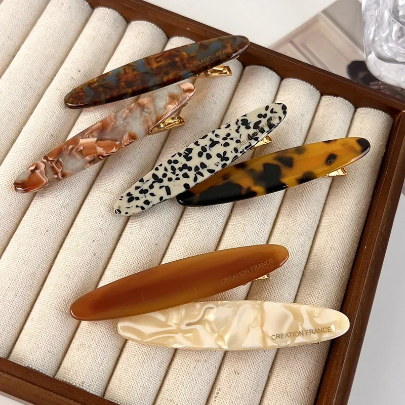 French Hairclips Hair Clip Barrettes Acetate Side Clip Non-slip Headwear Korean Style for Girls Hair Accessories