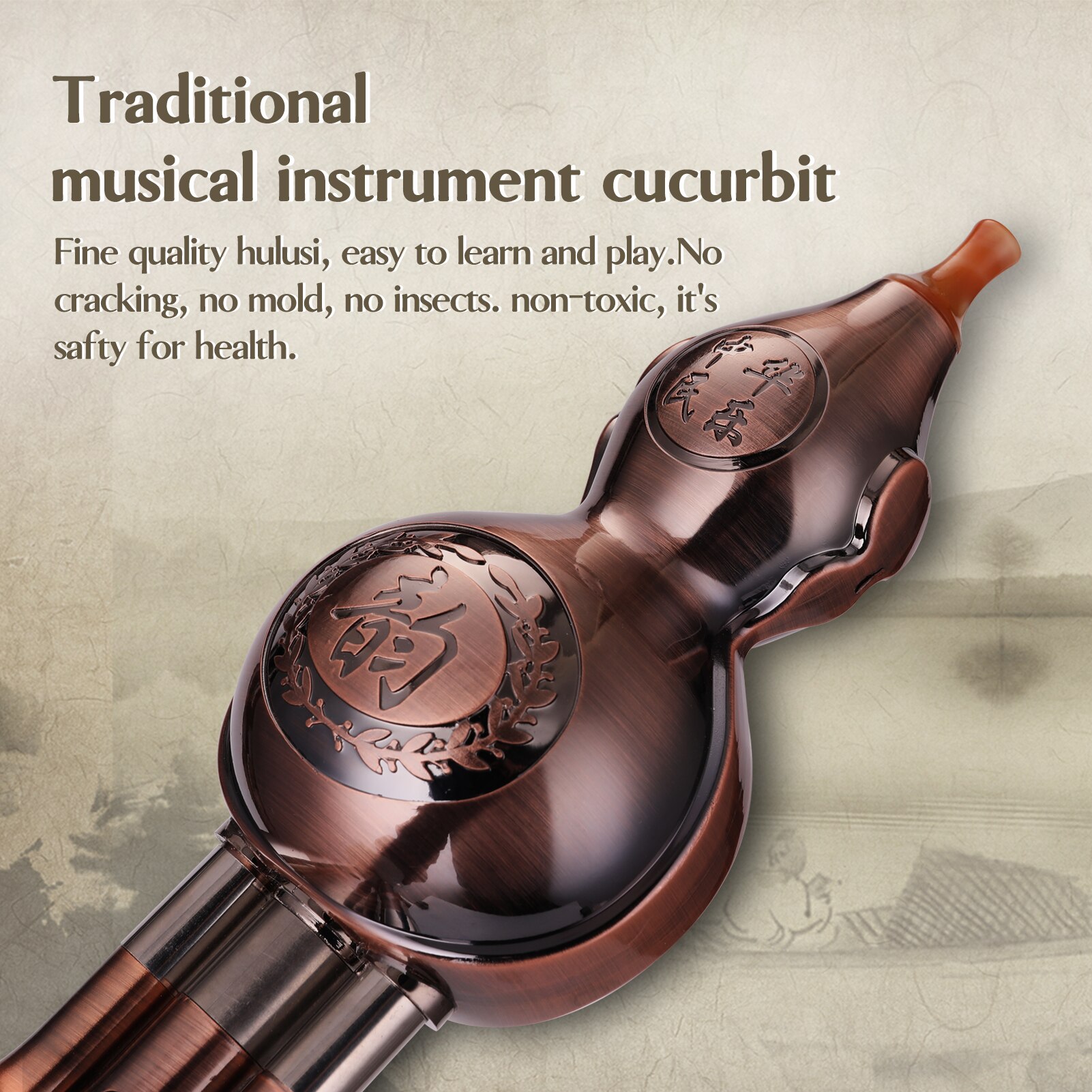 Tradycyjny chińnarty Hulusi metal Cucurbit flet etniczny instrument muzyczny z drobnym pudełkiem dla początkujących i profesjonalistów