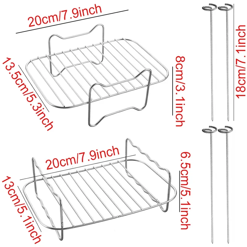 Multi-layer Detachable Grill Rack Thickened Air Fryer Baking Rack Metal Square/Round/Rectangle Oven Grill Racks Kitchen Tools: green