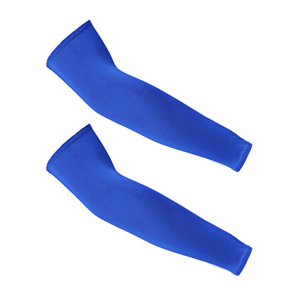 NEUE Atmungsaktiv Schnell Trocknend UV Schutz Arm Ärmeln Ellenbogen Basketball Pad Fitness Armschützer Sport Radfahren Arm Wärmer: Royal blue