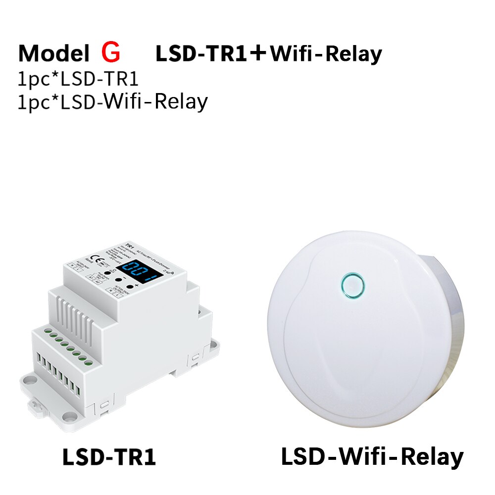 Dimmer LED 220V 230V 110V AC Triac Wireless Wifi RF Dimmable Push Switch with 2.4G Remote Dimmer Switch DIN Rail LED Lamp Bulb: Model G