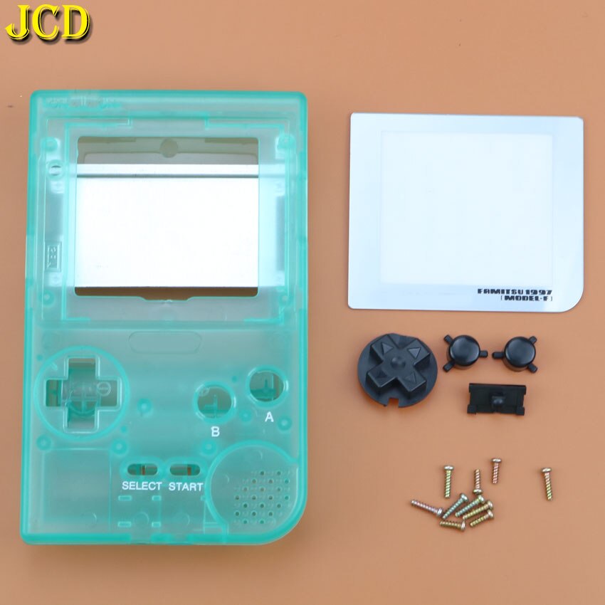 JCD 1PCS Plastic Full Case Cover Housing Shell Replacement for Gameboy Pocket Game Console for GBP Shell Case W/ Buttons Kit: H Luminous Green