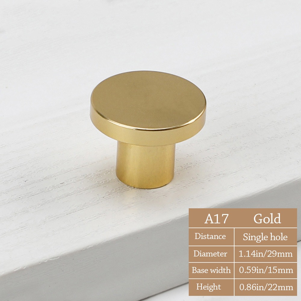 Simple Knurled Cabinet Drawer Knob Round Gold Door Handle Portable Single Hole Furniture Accessories for Home: Bronze