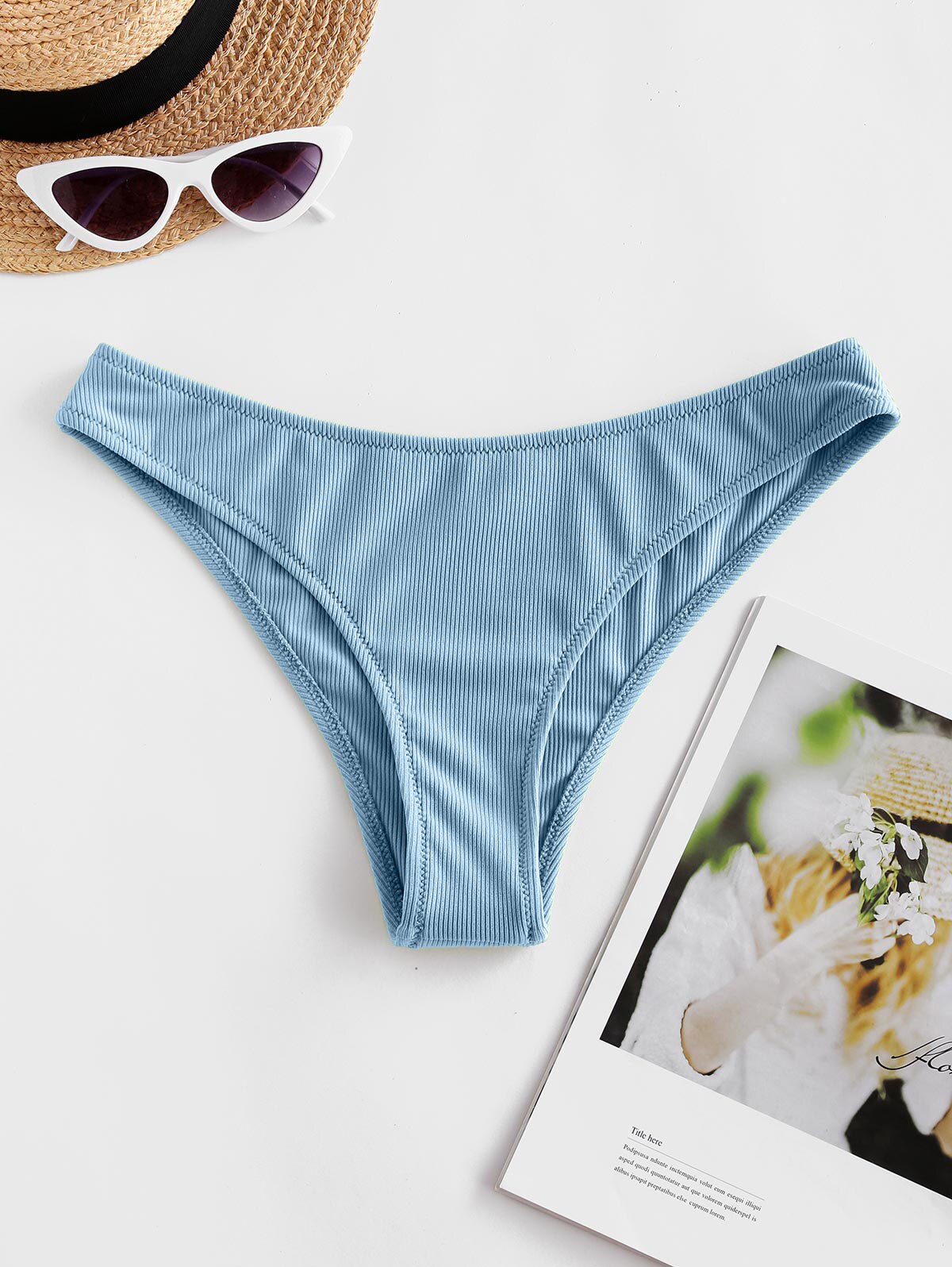ZAFUL – maillot de bain brésilien pour femmes, culotte de plage, Sexy, rainuré, taille basse, couleur unie, pour l&#39;été
