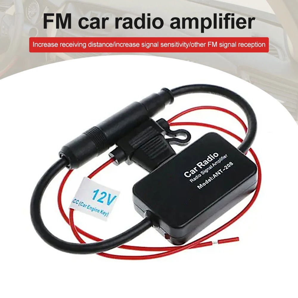 Auto rádio do carro antena fm amplificador de sinal ANT-208 dispositivo amplificador android player antena amplificador de sinal 12v fm/am carro a